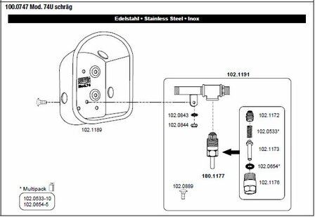 Suevia drinkbak model 72U 1/2&quot;