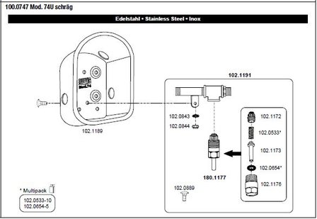 Suevia drinkbak model 74U 1/2&quot;