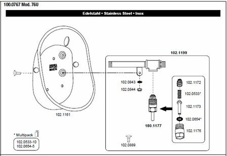 Suevia drinkbak model 76U 1/2&quot;