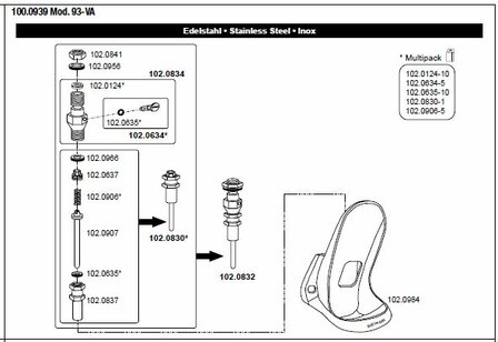 Suevia drinkbak model 93 met RVS ventiel 1/2&quot;